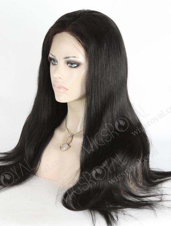 In Stock Indian Remy Hair 22" Straight 1# Color Full Lace Wig FLW-01650-17389