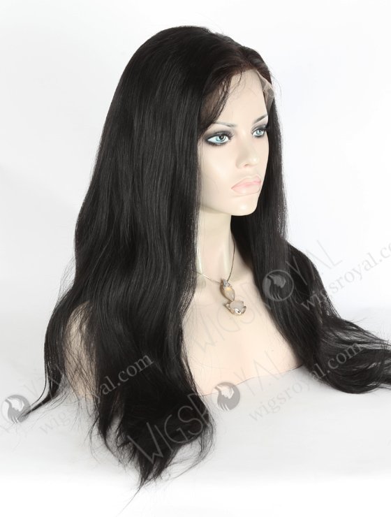 In Stock Indian Remy Hair 22" Straight 1# Color Full Lace Wig FLW-01650-17390