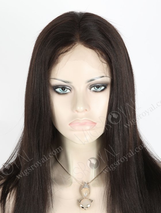 In Stock Indian Remy Hair 18" Yaki 1# Color Full Lace Wig FLW-01388-17370