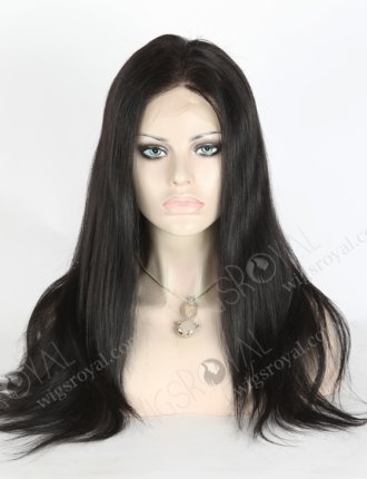 In Stock Indian Remy Hair 18" Straight 1# Color Full Lace Wig FLW-01387