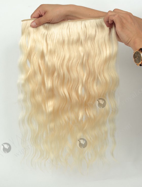 White Color Virgin Hair Invisible Headband Wire Clip in Halo Hair Extensions WR-HA-005-17576