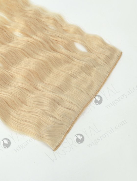 White Color Virgin Hair Invisible Headband Wire Clip in Halo Hair Extensions WR-HA-005-17577