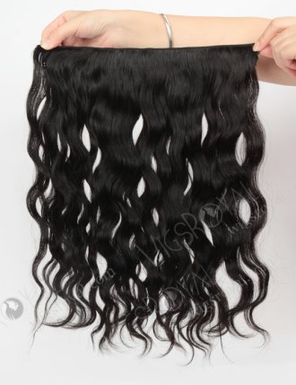 Black Color 100% Human Hair Invisible Headband Wire Clip in Halo Hair Extensions WR-HA-009