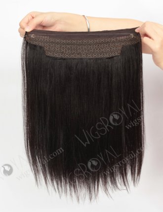 Human Hair Yaki 2# Color Invisible Headband Wire Clip in Halo Hair Extensions WR-HA-011