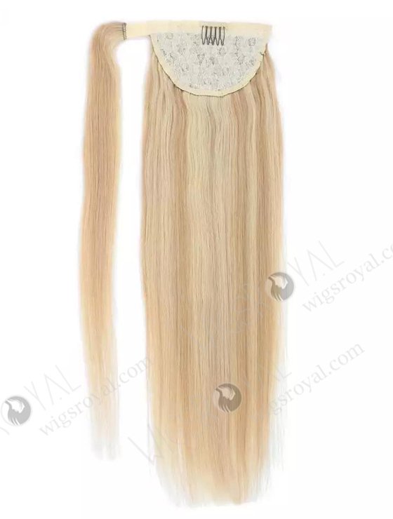 100% Human Raw Virgin Braided Drawstring Wrap Straight Ponytails Clip in Hair Extension WR-PT-001-17482