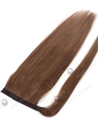 Top Quality Human Hair Braided Drawstring Wrap Straight Ponytails Clip in Hair Extension WR-PT-006