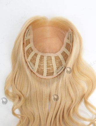 PU In Front Blonde Wavy Human Hair Topper Topper-071
