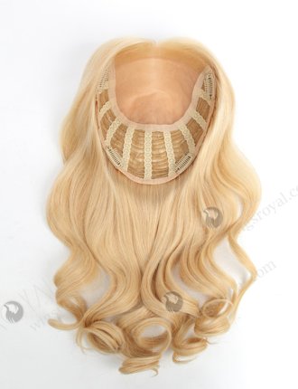 PU In Front Blonde Wavy Human Hair Topper Topper-071