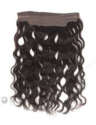 Human Hair 2# Color 18'' Natural Wave Invisible Headband Wire Clip in Halo Hair Extensions WR-HA-008
