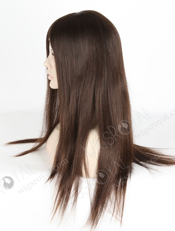 In Stock European Virgin Hair 18" Natural Straight Natural Brown Color Lace Front Silk Top Glueless Wig GLL-08029-18021