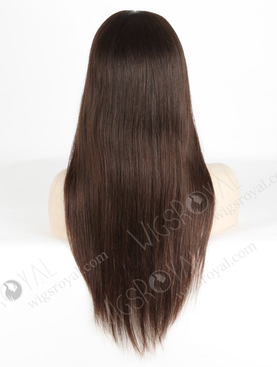 In Stock European Virgin Hair 18" Natural Straight Natural Brown Color Lace Front Silk Top Glueless Wig GLL-08029-18022