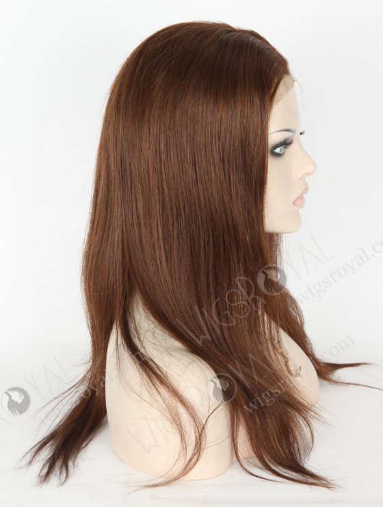 Pure Brown Color Chinese Virgin Silk Top Full Lace Wig With PU Around WR-ST-052-18201