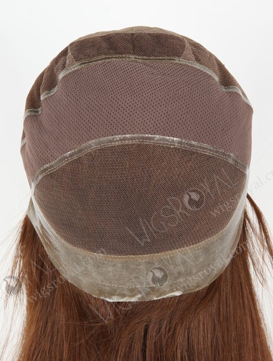 Pure Brown Color Chinese Virgin Silk Top Full Lace Wig With PU Around WR-ST-052-18207