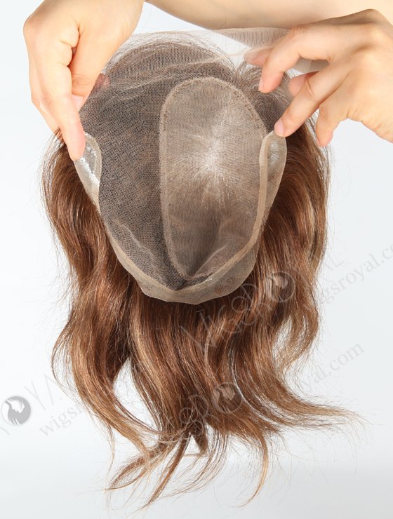 Customize Silk Topper With Lace With PU Around Full Volume Human Hair Topper WR-TC-052-18221