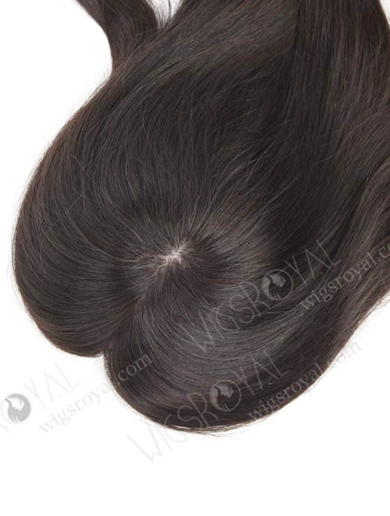 In Stock European Virgin Hair 18" Beach Wave Natural Color 7"×7" Silk Top Wefted Hair Topper-018-18419