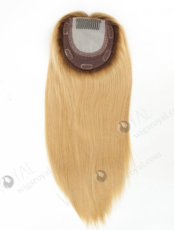 In Stock European Virgin Hair 16" One Length Straight T9/24# Color 5.5"×5.5" Silk Top Wefted Kosher Topper-075-18463