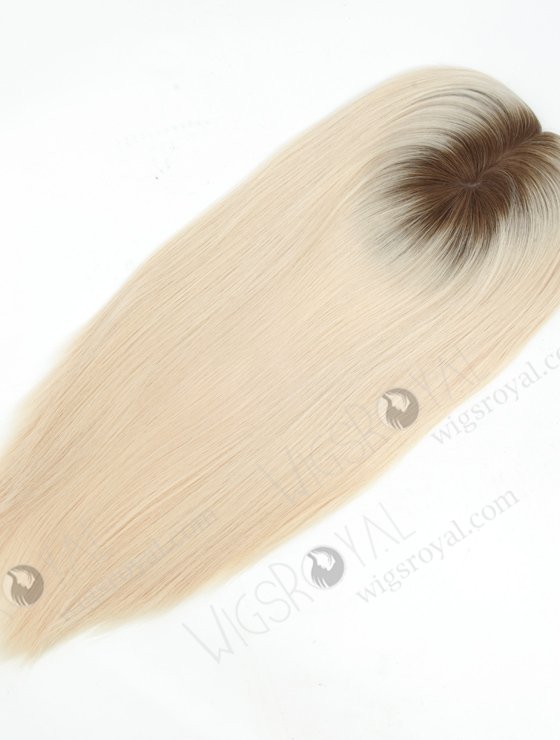 In Stock European Virgin Hair 16" One Length Straight T9/White Color 5.5"×5.5" Silk Top Wefted Kosher Topper-025-18440