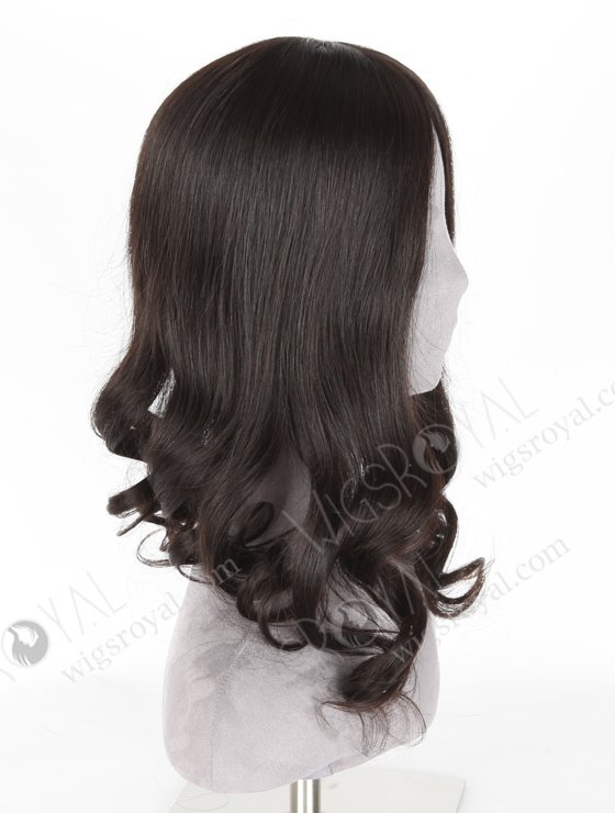 In Stock European Virgin Hair 18" Beach Wave Natural Color 7"×7" Silk Top Wefted Hair Topper-018-18428