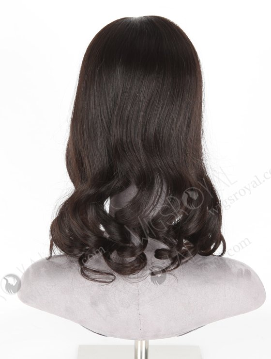 In Stock European Virgin Hair 18" Beach Wave Natural Color 7"×7" Silk Top Wefted Hair Topper-018-18427