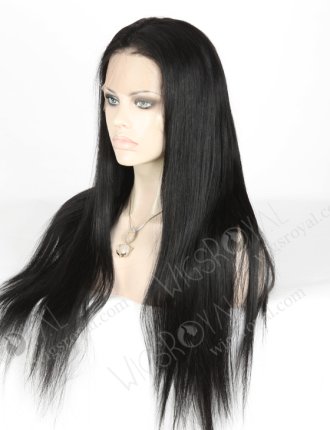 In Stock Indian Remy Hair 22" Straight 1# Color Full Lace Wig FLW-01643