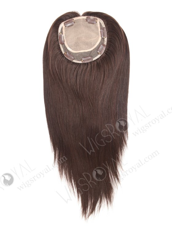 All One Length Dark Brown Human Hair Full Volume Topper For Thinning Hair WR-TC-063-18524