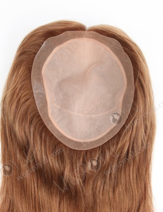 Realistic Hair Parting Medium Golden Brown Full Silk Base With PU Topper WR-TC-064