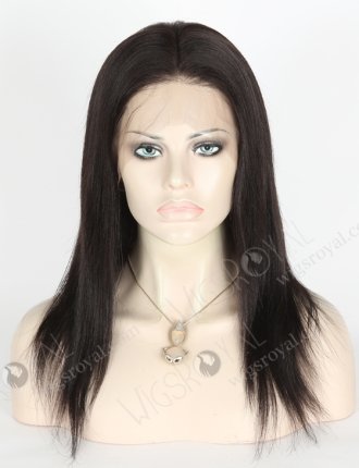 Best Quality Off Black Color 12'' Brazilian Virgin Hair Yaki Full Lace Wigs WR-LW-123