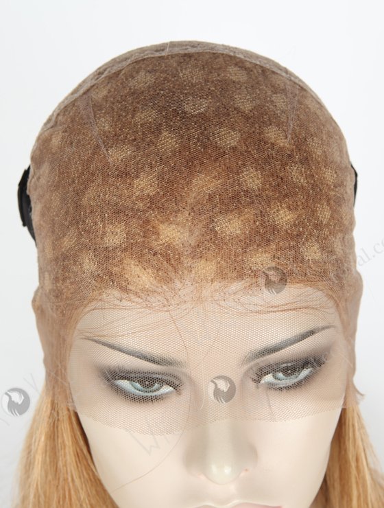 Light Brown Highlight Color 18'' Peruvian Virgin Hair Straight Full Lace Wigs WR-LW-122-18641