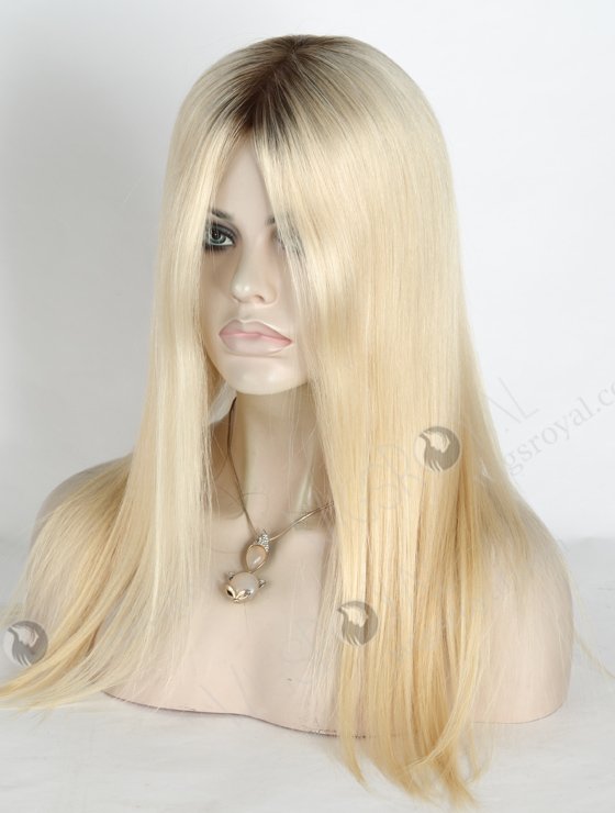 In Stock European Virgin Hair 16" Straight T9/60# Color Silk Top Glueless Wig GL-08089-18959