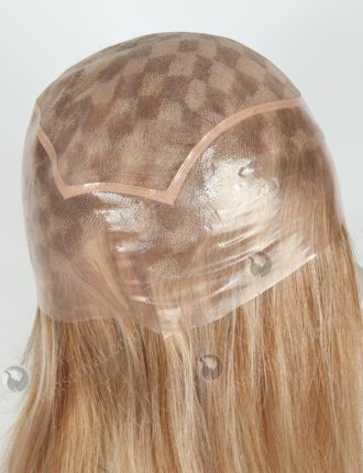 Light Brown Highlight Sliver Color Human Hair Lace And Soft PU Wig WR-MOW-006