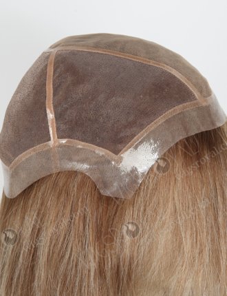 Brown Root With White Color 16'' European Virgin Hair Lace Wigs With PU Around WR-MOW-007