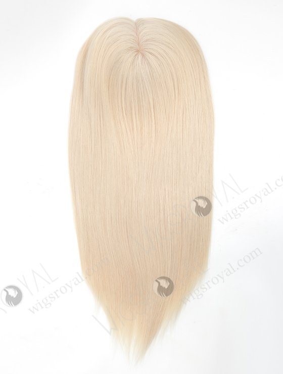 In Stock European Virgin Hair 16" Straight White Color 7"×7" Silk Top Wefted Topper-077-19209