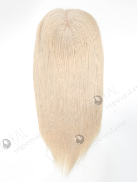 Clip On Volume Topper Hairpiece 7 x 7 for Thinning Crown 16 Inch White Blonde European Hair Topper-077-19209