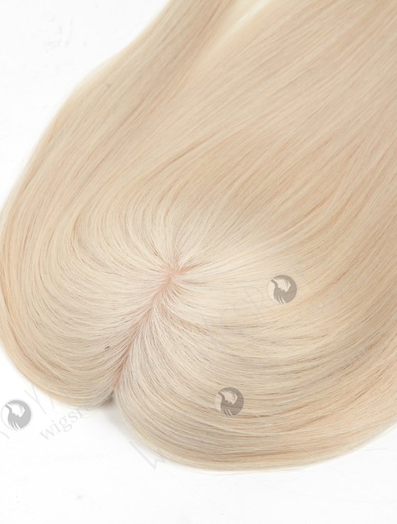 In Stock European Virgin Hair 16" Straight White Color 7"×7" Silk Top Wefted Topper-077-19210