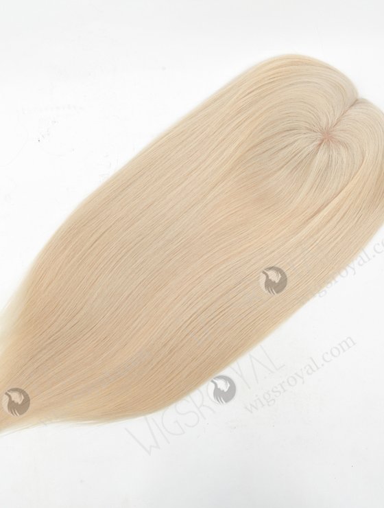 In Stock European Virgin Hair 16" straight White Color 5.5"×5.5" Silk Top Wefted Hair Topper-079-19188