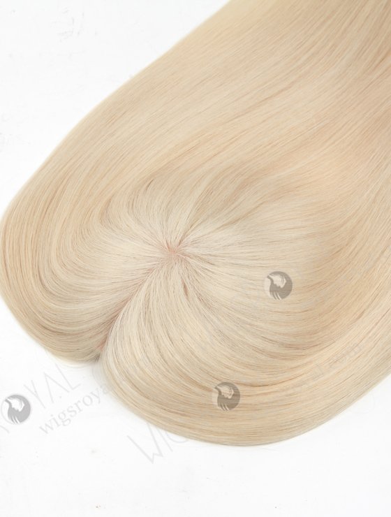 In Stock European Virgin Hair 16" straight White Color 5.5"×5.5" Silk Top Wefted Hair Topper-079-19187