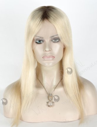 In Stock European Virgin Hair 14" Straight T9/60# Color Lace Front Silk Top Glueless Wig GLL-08034