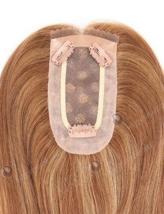 Beautiful Hair Pieces | 16 Inch Mini Mono Human Hair Toppers with Highlights Topper-090