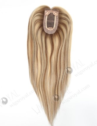 Mono Top Small Hair Toppers for Thinning Hair 16 Inch Blonde with Brown Lowlights Topper-093