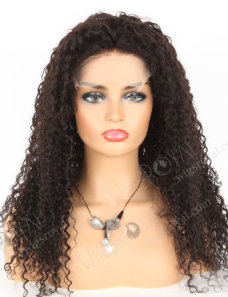In Stock Brazilian Virgin Hair 22" Tight Curly Natural Color Lace Closure Wig CW-04009