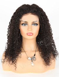 In Stock Brazilian Virgin Hair 18" Tight Curly Natural Color Lace Closure Wig CW-04007