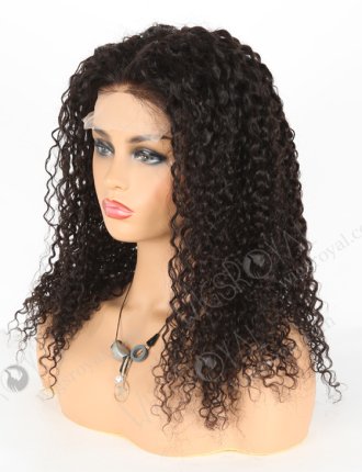 In Stock Brazilian Virgin Hair 18" Tight Curly Natural Color Lace Closure Wig CW-04007