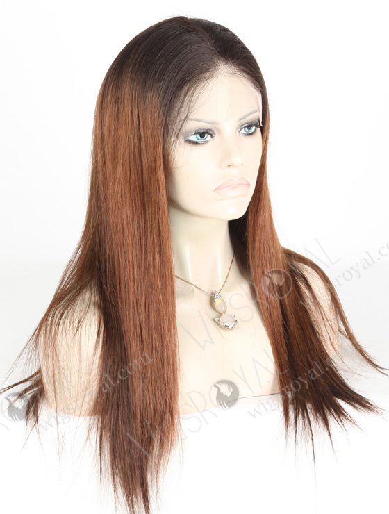 18 Inch Affordable Virgin Hair Black to Brown Ombre Human Hair Lace Top Wig WR-CLF-025-19767