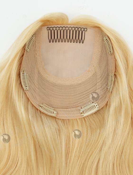 Large Base Blonde Human Hair Topper 18 Inch 7x7 coverage Add Length and Volume Instantly Topper-074-19905