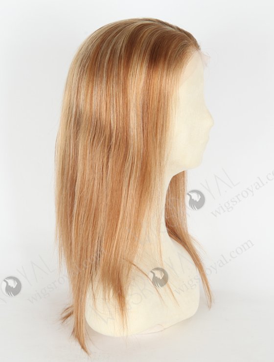 In Stock European Virgin Hair 14" Straight 10# with 27#/22# Highlights,Roots color 9#  Silk Top Full Lace Wig STW-846-20403