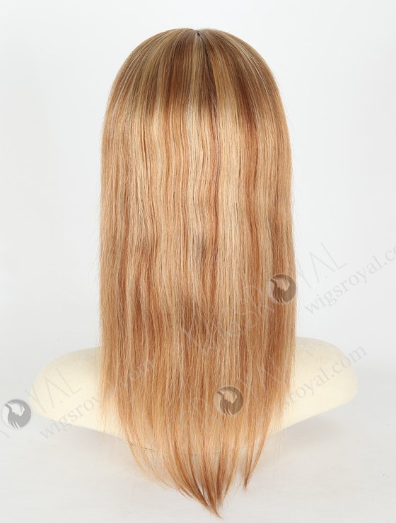In Stock European Virgin Hair 14" Straight 10# with 27#/22# Highlights,Roots color 9#  Silk Top Full Lace Wig STW-846-20402