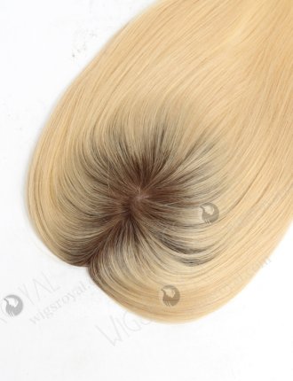 Best Silk Top Real Hair Toppers | 16 Inch Light Blonde with Medium Root Hair Pieces Topper-057