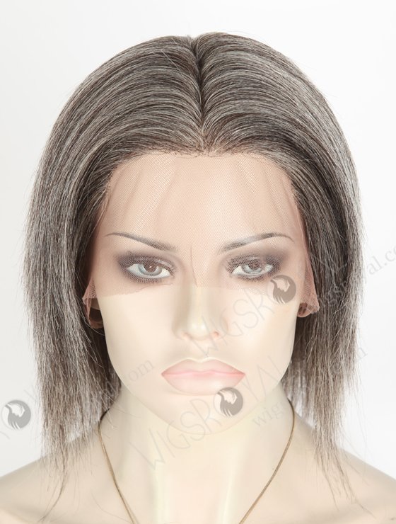 Grey Color Yaki Pure Mongolian Virgin Short Hair Full Lace Wig WR-LW-130-20970