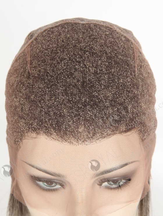 Grey Color Yaki Pure Mongolian Virgin Short Hair Full Lace Wig WR-LW-130-20975