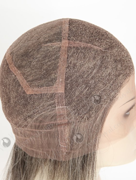 Grey Color Yaki Pure Mongolian Virgin Short Hair Full Lace Wig WR-LW-130-20977